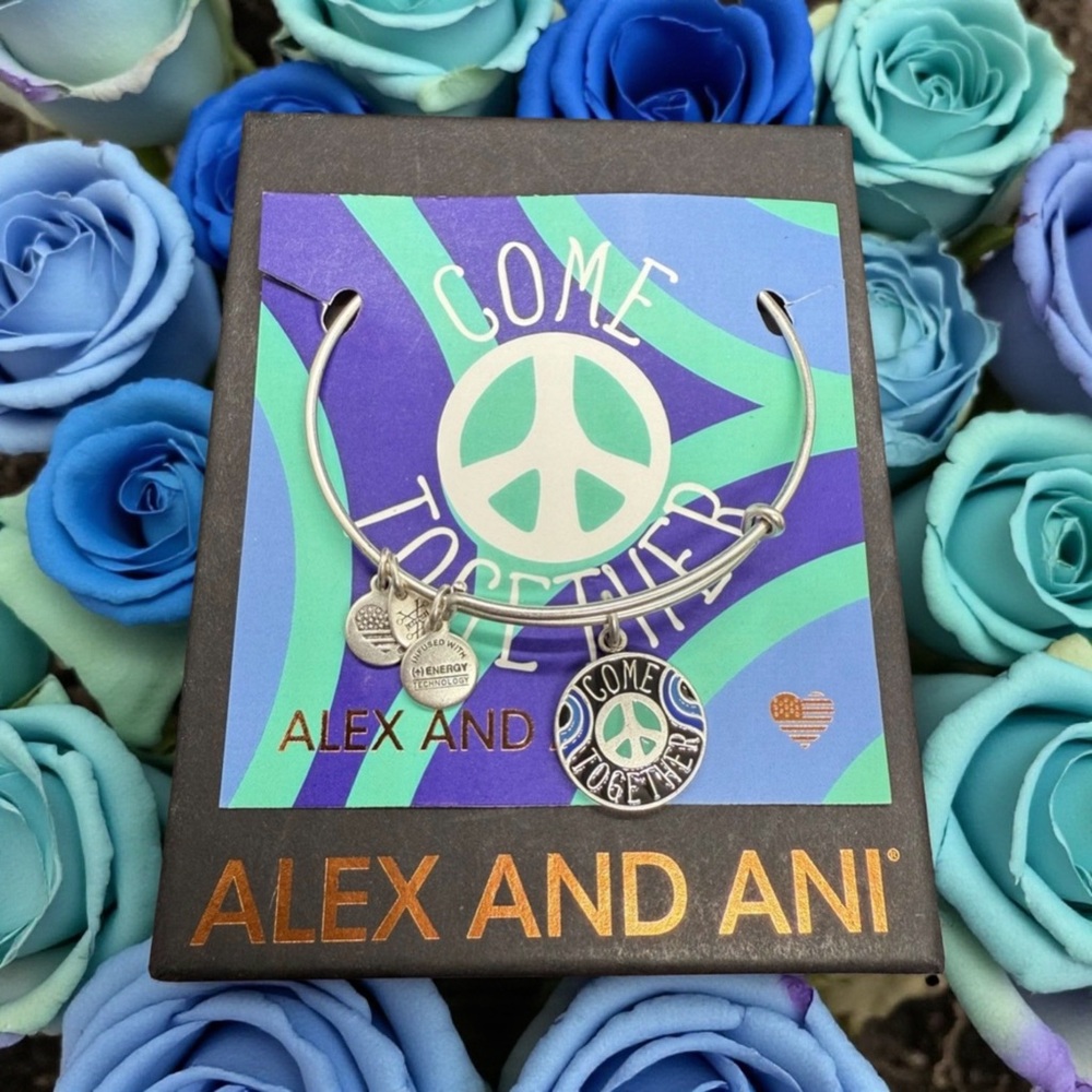 💙ALEX AND ANI💙Come Together Charm Bangle in Rafaelian Silver w/Gift Box/NWOT